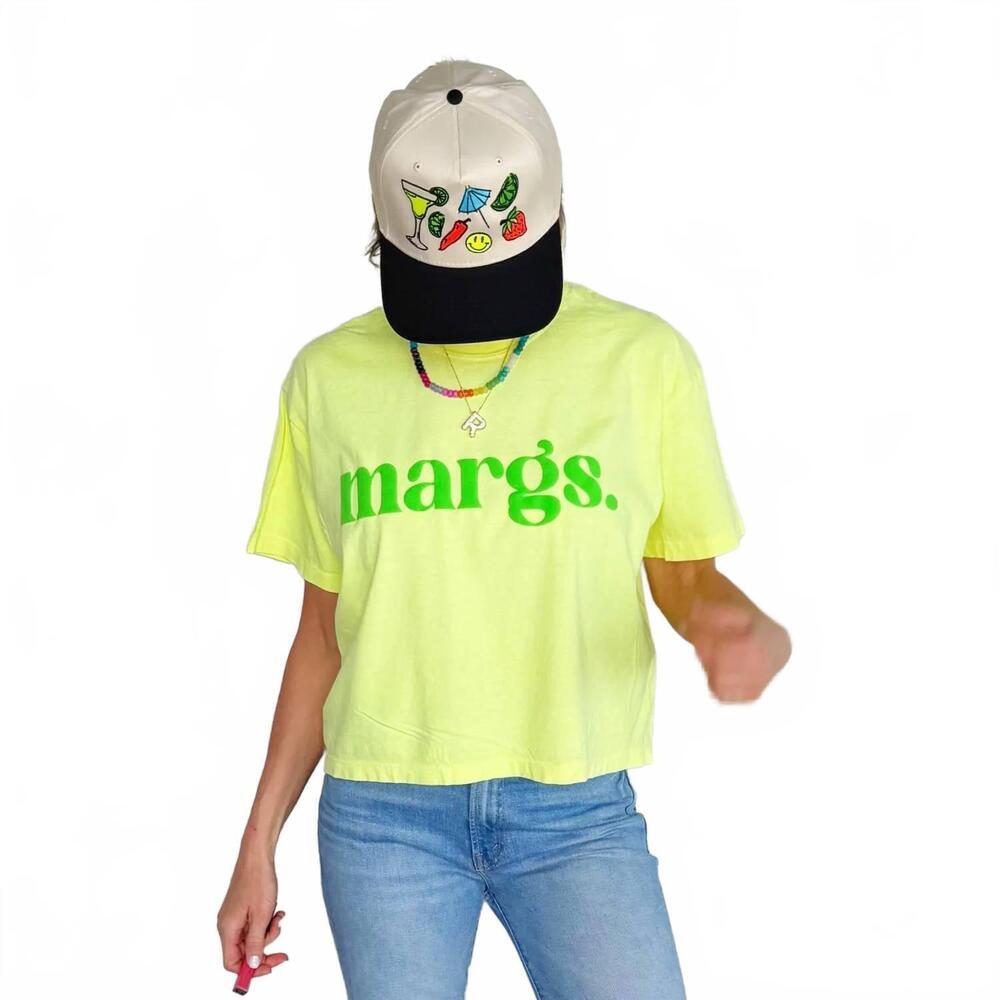 NEW POPPY & PINE margs crop tee in lime